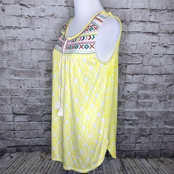 Anthropologie One September Yellow Boho Tassel Top - Picture 5 of 12